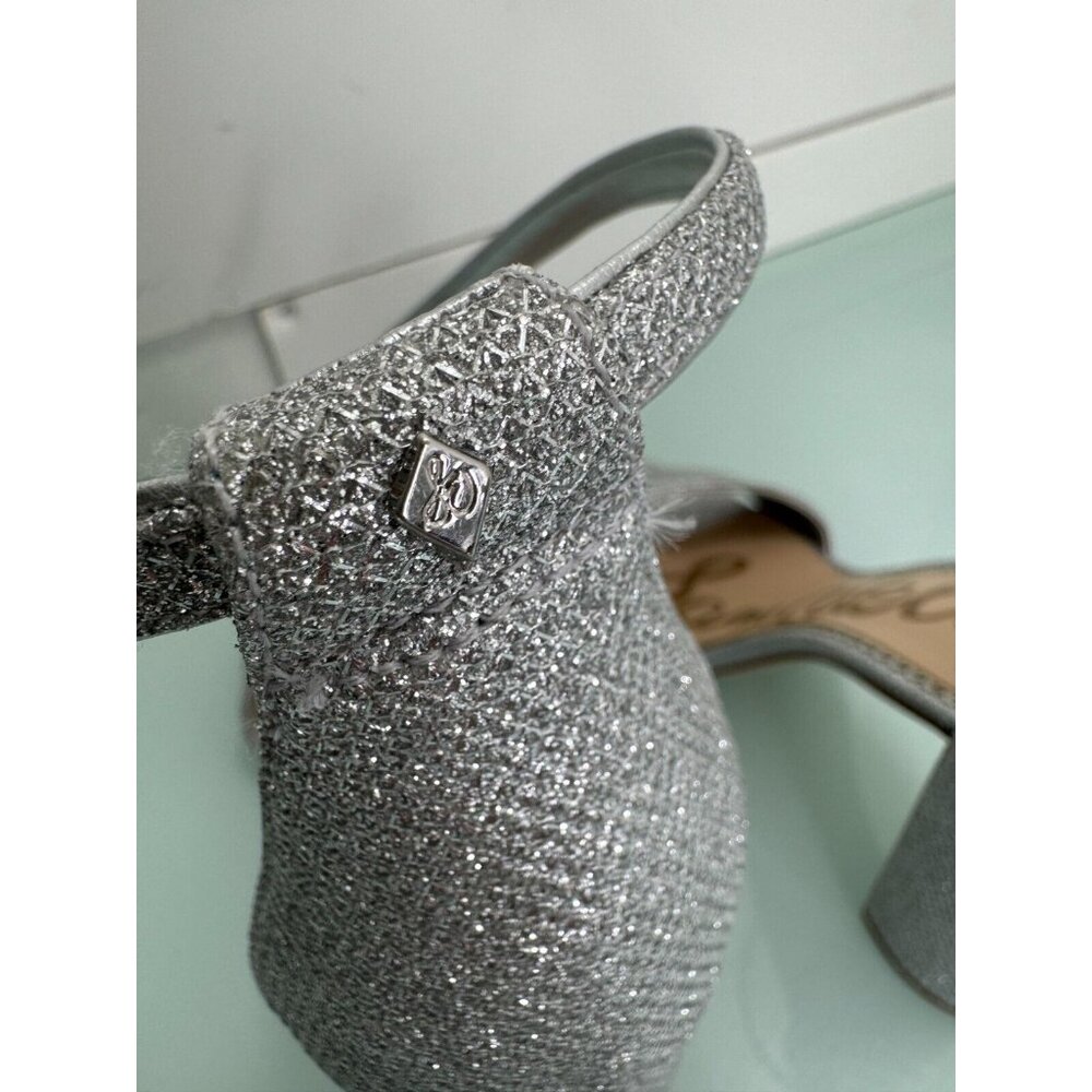 Sam Edelman Yaro Women's 9.5 Ankle Strap Blocked Heels Shoes Shimmer Bling - Picture 5 of 16